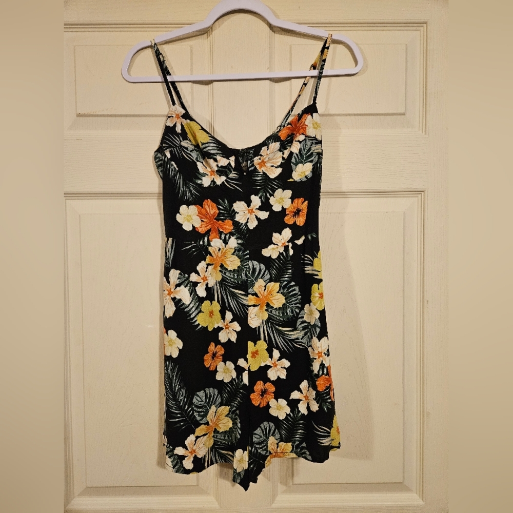 Wild Fable Black Floral Romper, Size S